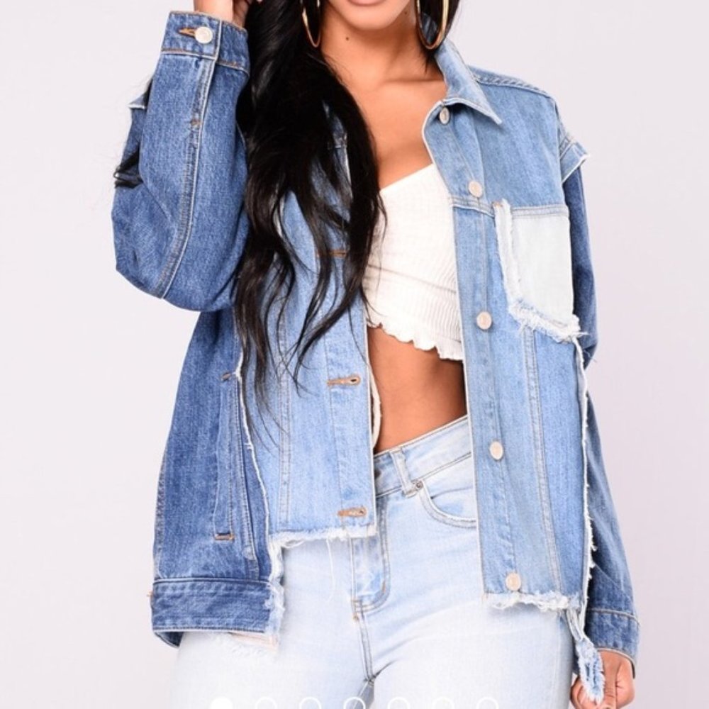 FASHION NOVA TWO-TONED DEMIN JACKET